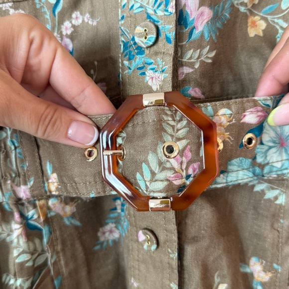 Zimmermann Cassia Panelled Playsuit in Brown Floral - Picture 3 of 4